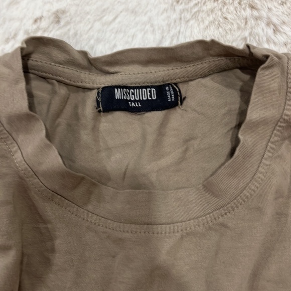 Cotton Oversized Misguided Light Brown/Taupe t-shirt - Picture 2 of 2